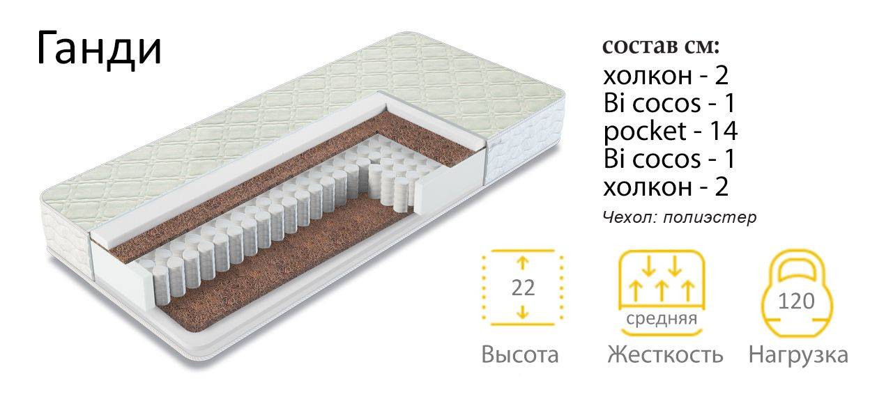 матрас средней жесткости ганди в Новокузнецке