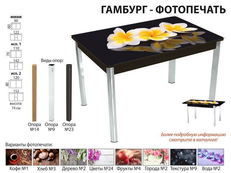 стол обеденный гамбург фотопечать в Новокузнецке