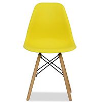 стул деревянный pc-015 желтый ножки дерево (eames style) в Новокузнецке