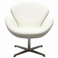 кресло swan chair экокожа белое в Новокузнецке