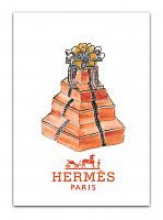 постер hermes подарочные коробки на белом фоне, а3 в Новокузнецке