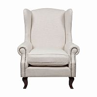 кресло мягкое с ушами белое collins wingback chair в Новокузнецке