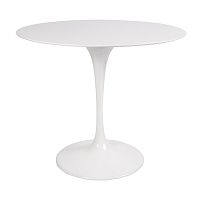 стол eero saarinen style tulip table mdf белый d90 глянцевый в Новокузнецке