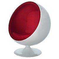 кресло-шар eero ball chair бело-красное в Новокузнецке