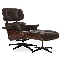 кресло eames style lounge chair палисандр коричневое в Новокузнецке