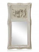 зеркало настенное прямоугольное в высокой белой раме францини distressed chalk white в Новокузнецке