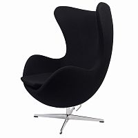 кресло arne jacobsen style egg chair черное в Новокузнецке