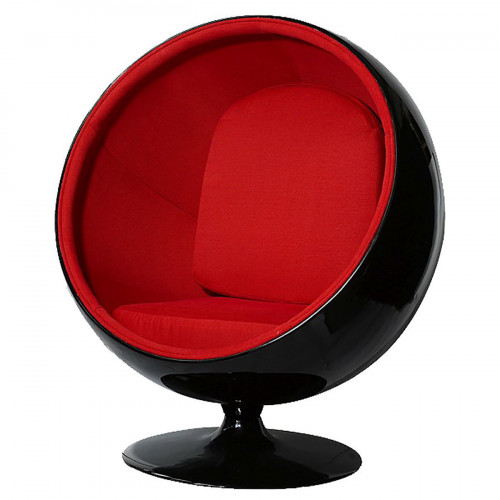 кресло eero ball chair черно-красное в Новокузнецке