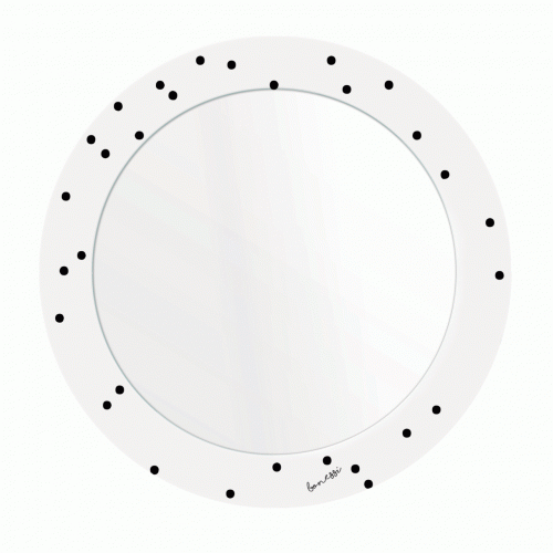 зеркало с рисунком белое круглое черные точки pois в Новокузнецке