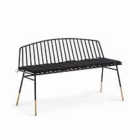 siena bench 120 черный металл черная ткань от la forma (ex julia grup) в Новокузнецке