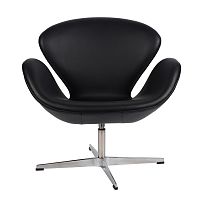 кресло arne jacobsen style swan chair черное в Новокузнецке