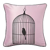 подушка с птичкой в клетке birdie in a cage pink в Новокузнецке