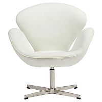 кресло swan chair кашемир белое в Новокузнецке