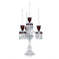 канделябр хрустальный с красными вставками на 4 свечи baccarat 3+1 от delight collection, 60 см в Новокузнецке