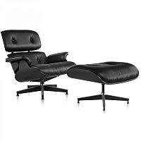 кресло eames style lounge chair черное в Новокузнецке