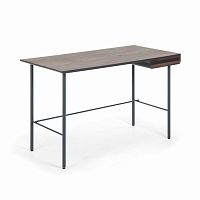 стол mahon desk ореховый шпон, mdf матовый графит в Новокузнецке