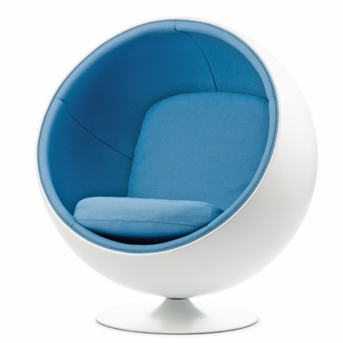 кресло ball chair бело-синее в Новокузнецке