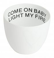 подсвечник белый фарфоровый с надписью внутри come on baby light my fire, 6,5 см в Новокузнецке