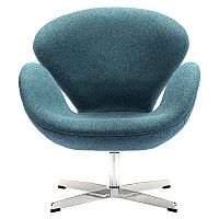 кресло swan chair сине-зеленое в Новокузнецке