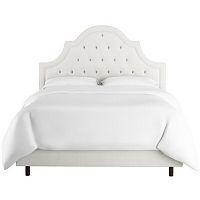 кровать двуспальная 180х200 белая с каретной стяжкой harvey tufted white в Новокузнецке