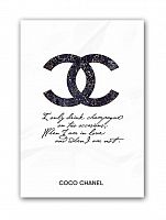 постер drink champagne. coco chanel а3 в Новокузнецке