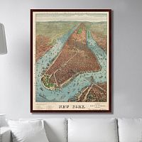 картина: antique map of new york city, 1879г. в Новокузнецке