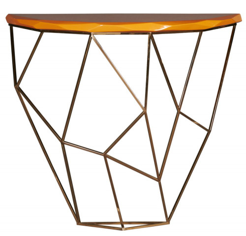 консоль geometric 100x38x90 металл, коричневая столешница в Новокузнецке