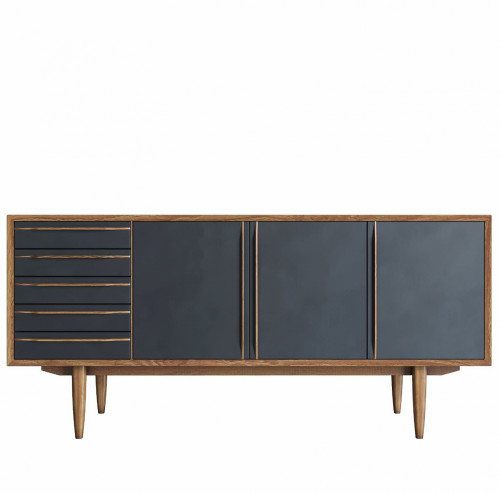 комод bruni black три дверки черный в Новокузнецке