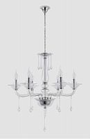 подвесная люстра crystal lux monica sp6 chrome/transparent в Новокузнецке