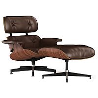 кресло lounge chair & ottoman коричневое в Новокузнецке