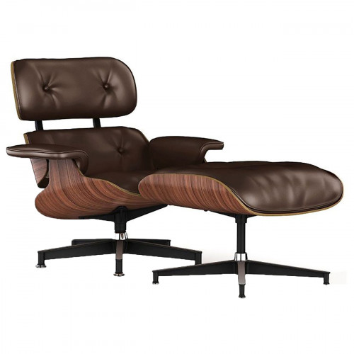 кресло lounge chair & ottoman коричневое в Новокузнецке