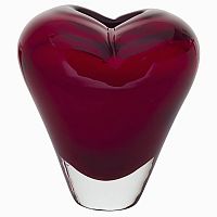 ваза стеклянная (красная) heart 12*9*13 в Новокузнецке