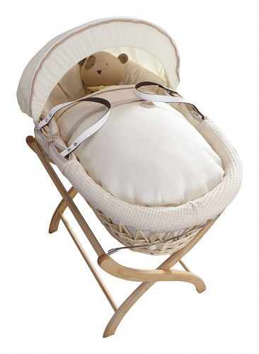 колыбель-переноска premium moses basket натуральная, кремовое белье в Новокузнецке