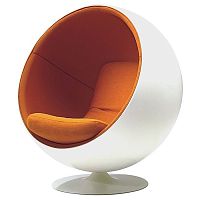 кресло eero ball chair бело-оранжевое в Новокузнецке