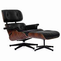 кресло eames style lounge chair & ottoman черное в Новокузнецке