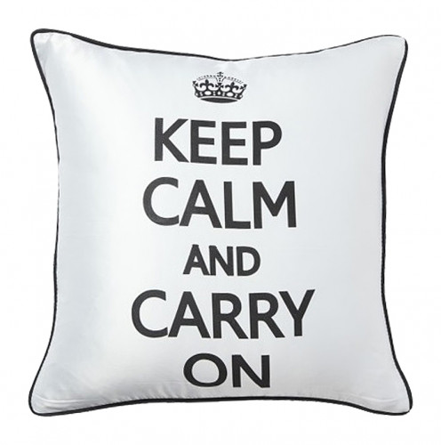 подушка с надписью keep calm and carry on в Новокузнецке