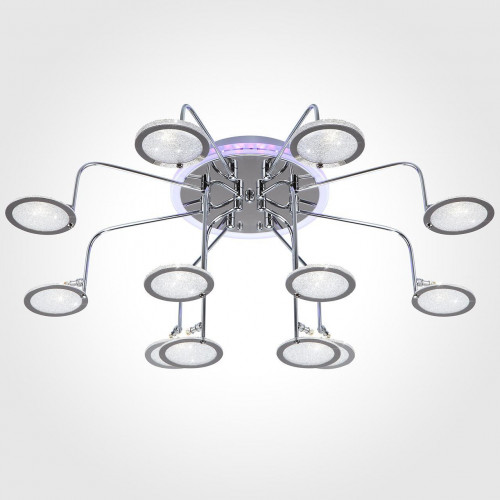 потолочная люстра eurosvet spider 80109/12 хром/синий+фиолетовый в Новокузнецке
