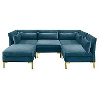 диван zara sectional угловой синий в Новокузнецке