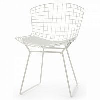 стул bertoia side кожаный standart белый в Новокузнецке