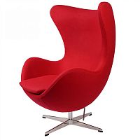 кресло arne jacobsen style egg chair красная шерсть в Новокузнецке