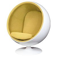 кресло eero ball chair бело-горчичное в Новокузнецке