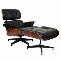 кресло eames style lounge chairчерное с коричневым в Новокузнецке