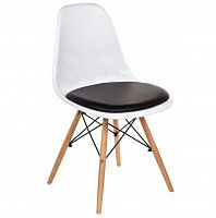 стул деревянный pc-011 белый / черный (eames style) в Новокузнецке