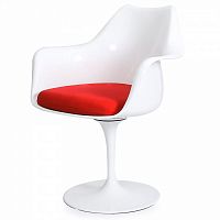 стул eero saarinen style tulip armchair красная подушка в Новокузнецке