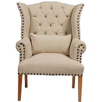 кресло quinn tufted armchair бежевое в Новокузнецке