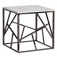 стол журнальный black chrome cube 55*55*56 см хром, белый в Новокузнецке