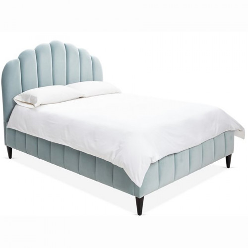 кровать двуспальная 180x200 голубая sutton scalloped в Новокузнецке