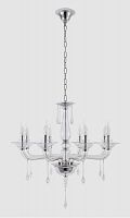 подвесная люстра crystal lux monica sp8 chrome/transparent в Новокузнецке