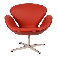 кресло arne jacobsen style swan chair красное в Новокузнецке